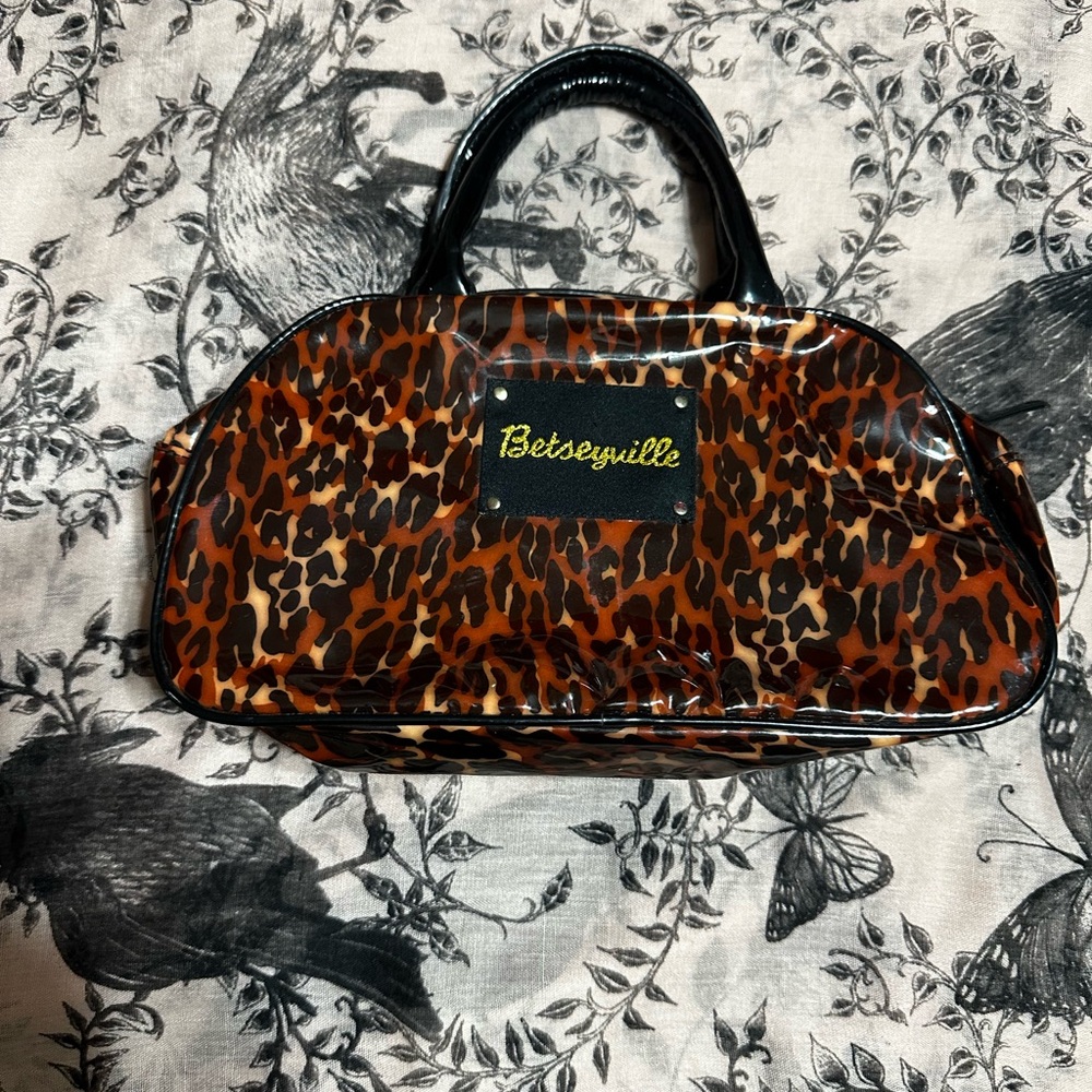 Betsey Johnson Betseyville PVC purse and makeup bag